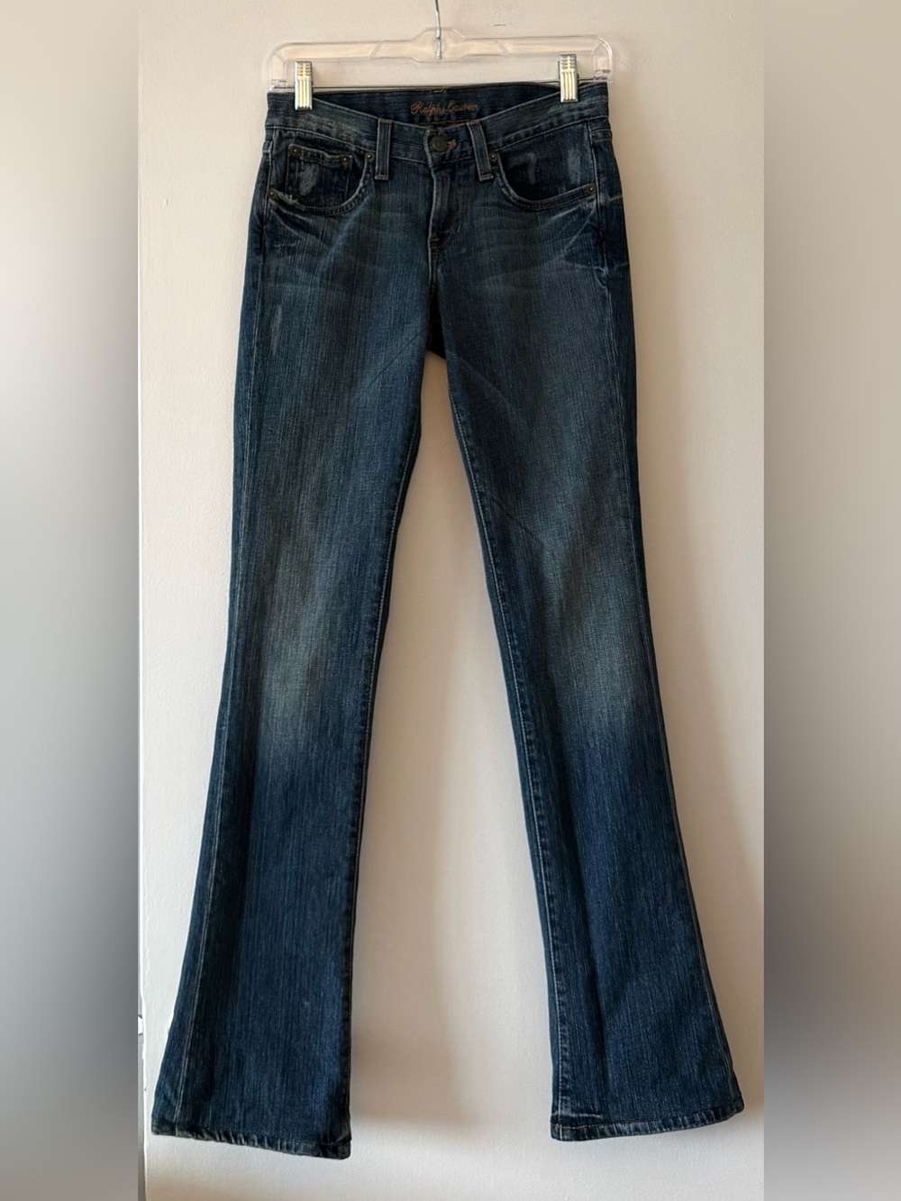 Ralph Lauren Black Label 867 Flare Jeans Size 25x32 Made in USA Low Rise Stretch